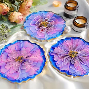 4 Count Geode Resin Coaster Molds, Druzy Silicone Agate Coaster Molds for Home, DIY Birthday Gift Crafts LET'S RESIN