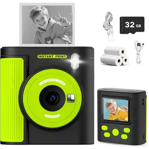 Camera Instant Print, HD Digital Video & Instant Print Camera for , Fun Christmas Birthday Gifts for Boys and Girls, Comes with 32GB SD Card, Lightweight & Portable - Black
