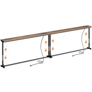 Huuger 78.7/39.4/51.2/102.4/110.2 Inch Behind Couch Table with Power Outlets, 23.9’’-34.4’’ Height Adjustable Range, Sofa Tables Narrow Long with USB-C Ports, Skinny Console Table