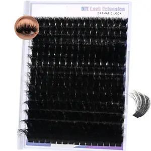 Yaiseiko Lash Clusters 300D Thick Long 12-25mm Volume Cluster Eyelash Extensions 224Pcs Wispy Individual Lashes DIY Dramatic Lashes D Curl Waterproof Eyelash Clusters Soft False Eyelashes DIY at Home