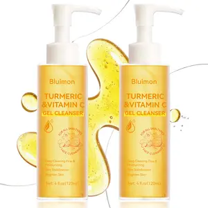 Turmeric & Vitamin C Gel Cleanser 4 fl oz for Deep Cleansing HydrationRadiance Boosting Texture Refinement & Skin Barrier Support