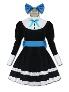 Anime Panty & Stocking with Garterbelt Younger Sister Anarchy Stocking Cosplay Costume Gothic Maid Lolita Dress Long Socks