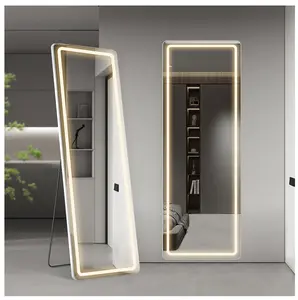 64"x21" LED Full Length Mirror with Aluminum Frame and Polished Glass for Bedroom Decor Wall Elegant Lightweight