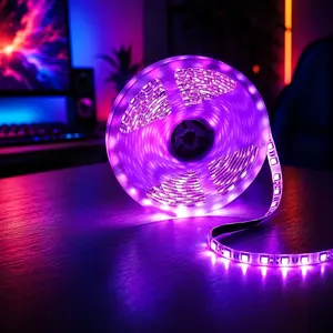 (50 ft) Smart Bluetooth LED Light Strip Kit — Flexible Multicolor Lighting with USB Controller; Suitable for TV Backlighting, Bedrooms, and Diwali Decorations