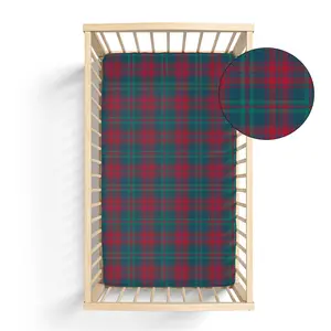 Print Grow with me Crib to Twin Fitted Sheet in Peacock Plaid