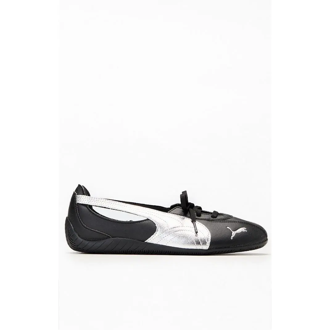 Puma Women's Women's Black and Silver Speedcat Ballet Nova Sneakers