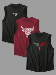 Men's Letter & Bull Head Print Tank Top, Regular Fit Casual Sleeveless Breathable Graphic Top for Summer, Men's Top for Daily Wear, Socks