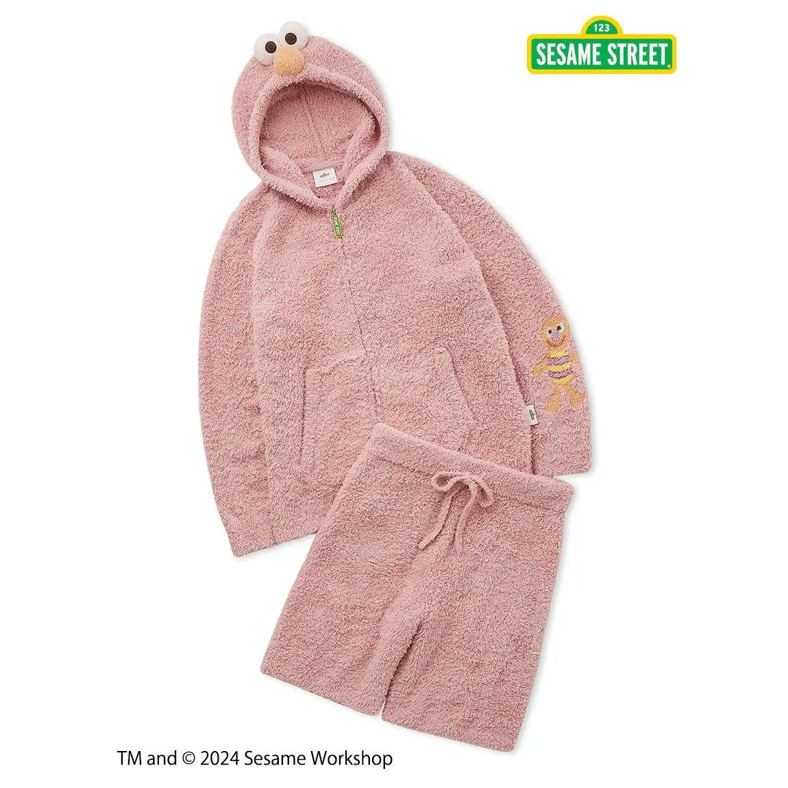 【SESAME STREET】 MEN's Elmo Hoodie and Shorts Loungewear Set
