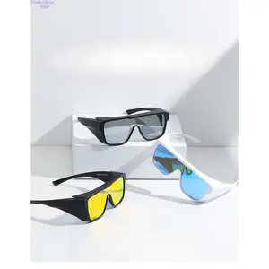 Men Color Film Polarized Over Glasses,Viral Outdoor Riding Photochromic Shades,Night Vision UV400 Anti Glare Eyewear,Comfort Fit Functional Lens for Driving Cycling Hiking Fishing Daily Outdoor Sports