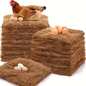 SmartWell 1 3 5 9 12 Pack Natural Coconut Fiber Chicken Nesting Box Pads Breathable Washable Poultry Bedding Liners For Laying Hens Coop Accessories Backyard Pet Chicken Care And Egg Protection Washable Chicken Nesting Pads