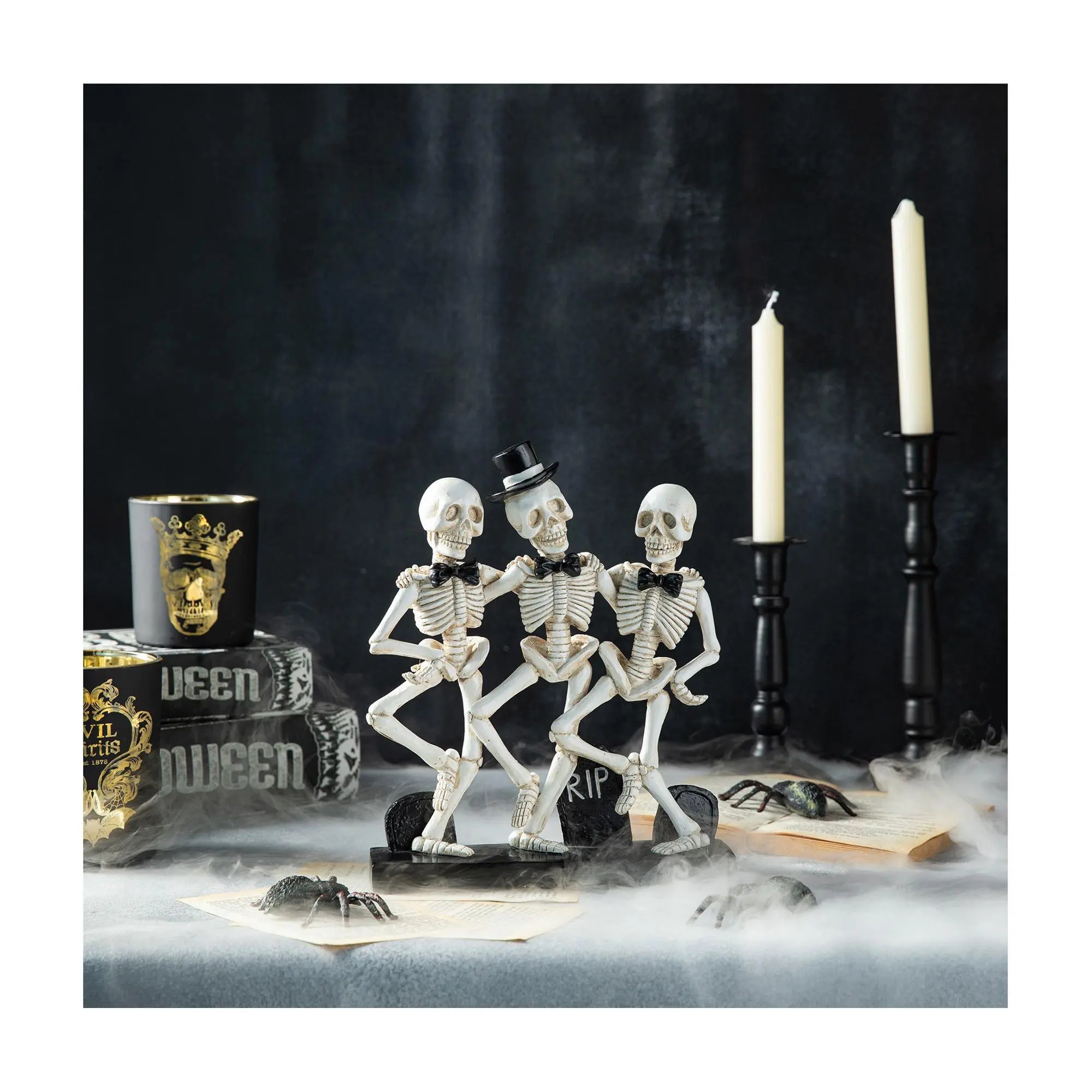 Glitzhome 10.5''H Halloween Dancing Skeleton Table Decor