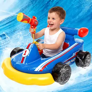 Lehoo Castle Pool Floats Toys for Kids with Water Gun, Inflatable Ride-on Pool Toys for Kids Ages 3-8, Kids Pool Float, Summer Outdoor Water Pool Games Toys for Boys and Girls