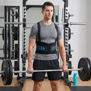 Posture Corrector for Men Women Adjustable Back Support Belt with Suspenders and 4 Support Strips for Lower Back Pain Relief Spinal Alignment Gym Weightlifting Workout Work Safety Lumbar Brace Gear pool gloves