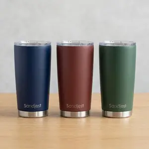 SANDJEST Father’s Day Gift for Him Dad 20oz Stainless Steel Coffee Tumbler with Lid, Double-Wall Insulation, Reusable Travel Cup, Cup Holder Friendly