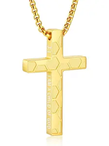Soccer Easter Basket Stuffers - Cross Necklace for Boys Men, Cross with Bible Verse Stainless Steel Pendant Chain Game Day Stuff Christian Religious Jewelry Gifts for Teenage Teen Boys Kids