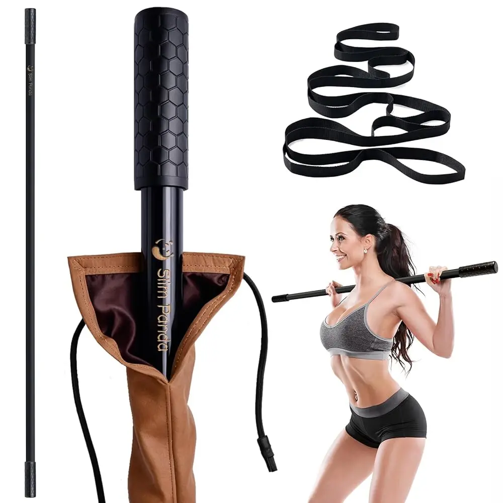 Silm Panda Natural Bamboo Yoga Stick, Exercise Stick, Stretching Stick, Versatile Tool for Yoga Practice, Stretching, Flexibility