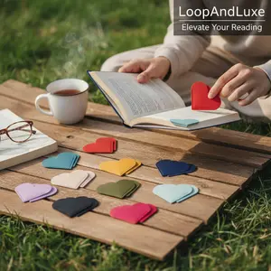 Women's 30-Pack Solid Color Leather Heart Bookmarks, Book-Inspired Reading Accessories, Unique Gifts for Book Lovers, Book-Inspired Bookmarks