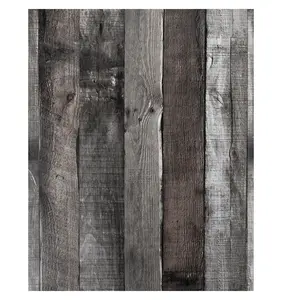 Natural Wood-Dark Grey Wood Contact Paper Peel and Stick Wallpaper 17.3"x 120"Self Adhesive Removable Vintage Faux Wood Wall Paper Plank Shelf Home Decoration Kitchen Counter Cover Use