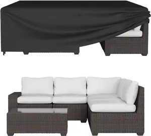 ONBRILL Patio Furniture Set Covers, 90 ×64 ×28 inch Outdoor Furniture Set Covers Waterproof, 600D Heavy Duty Oxford Patio Table Cover with Windproof Buckles for Patio Table and Chair Set, Black
