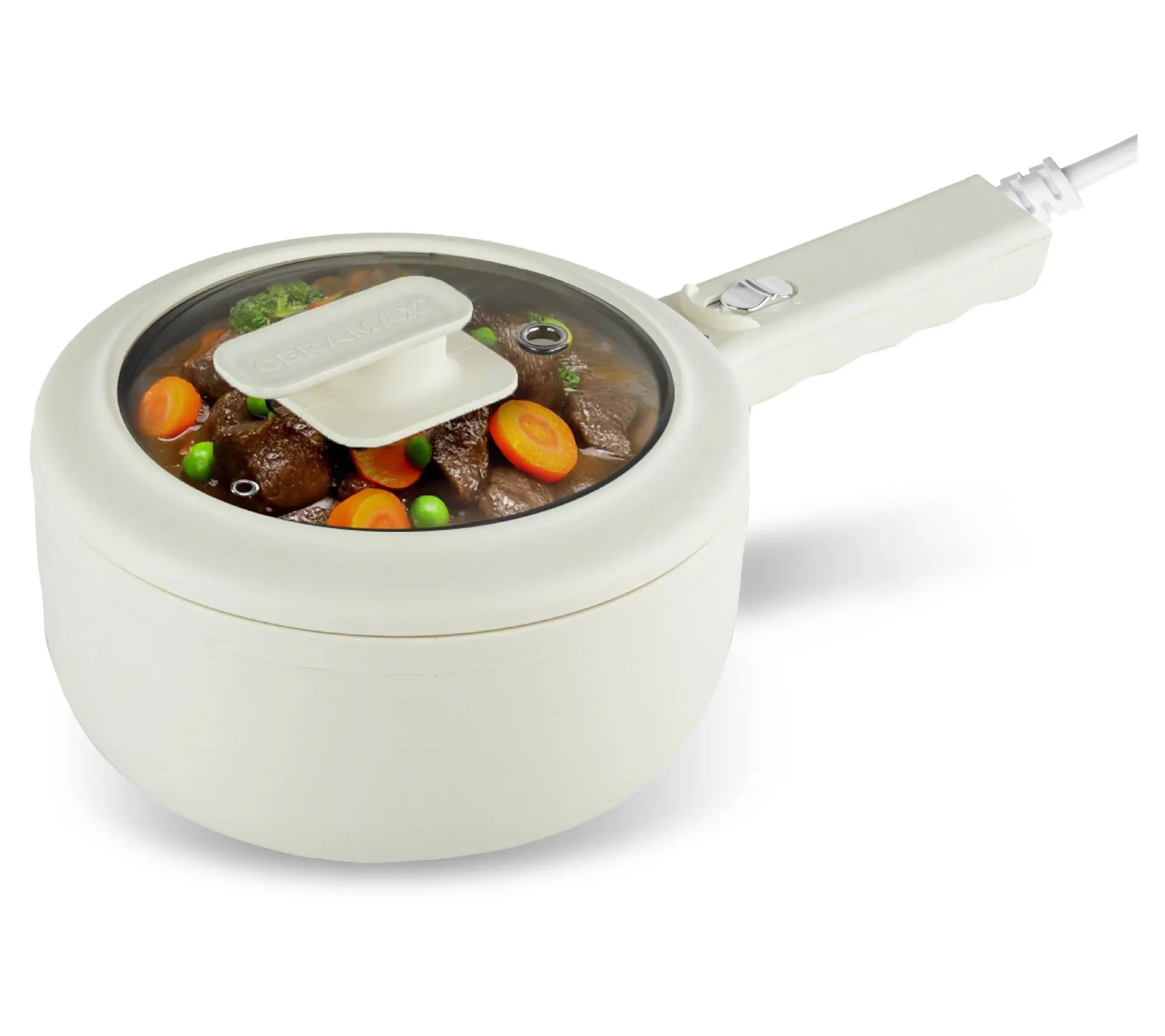 Ceramax Electric Hot Pot 1.5qt Nonstick Mini Cooker with Lid Ceramax Electric Hot Pot 1.5qt Nonstick Mini Cooker with Lid