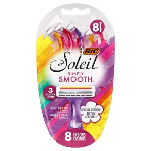 BIC Soleil® Simply Smooth™, Disposable Razors, 8 Razors