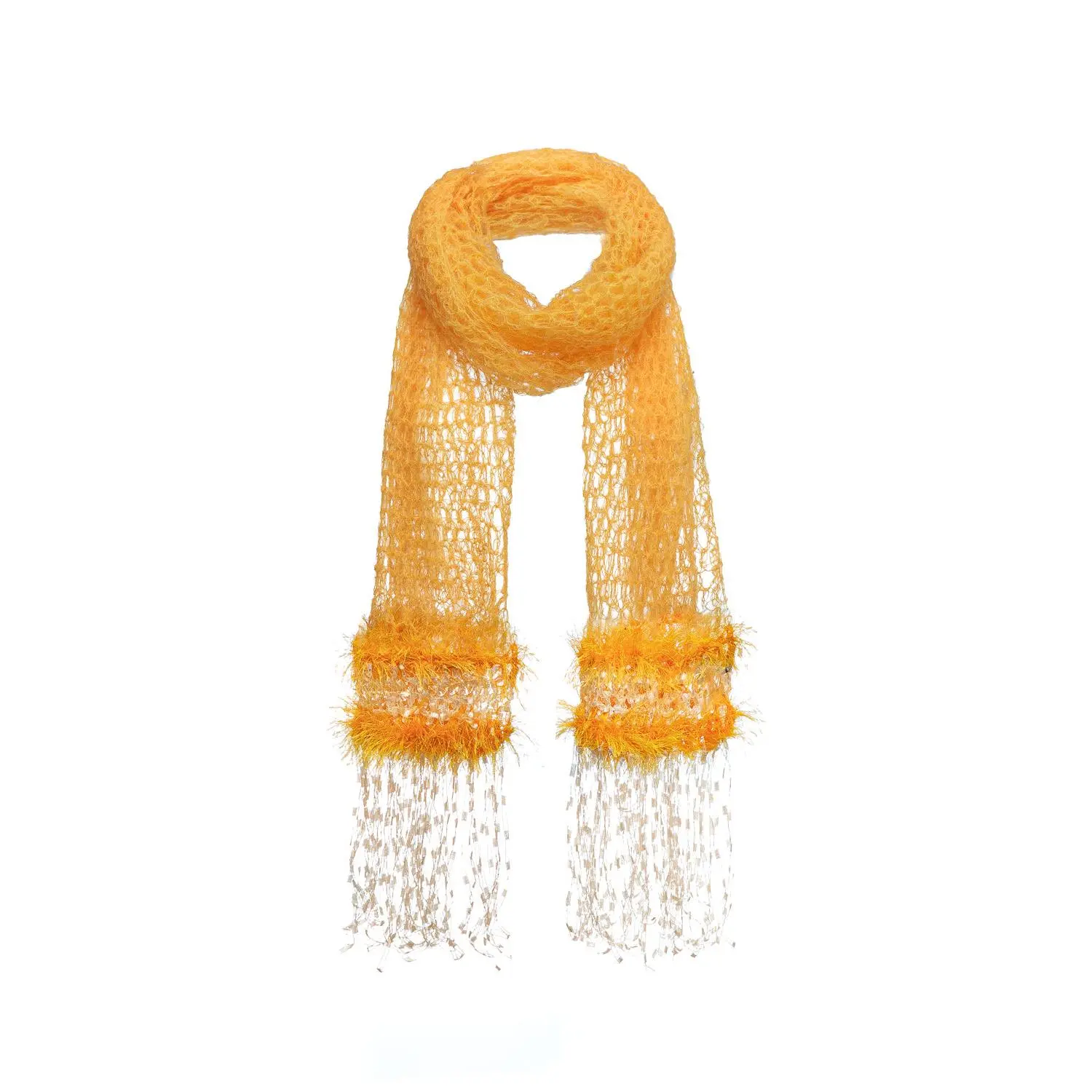 Yellow Cashmere Handmade Knit Shawl