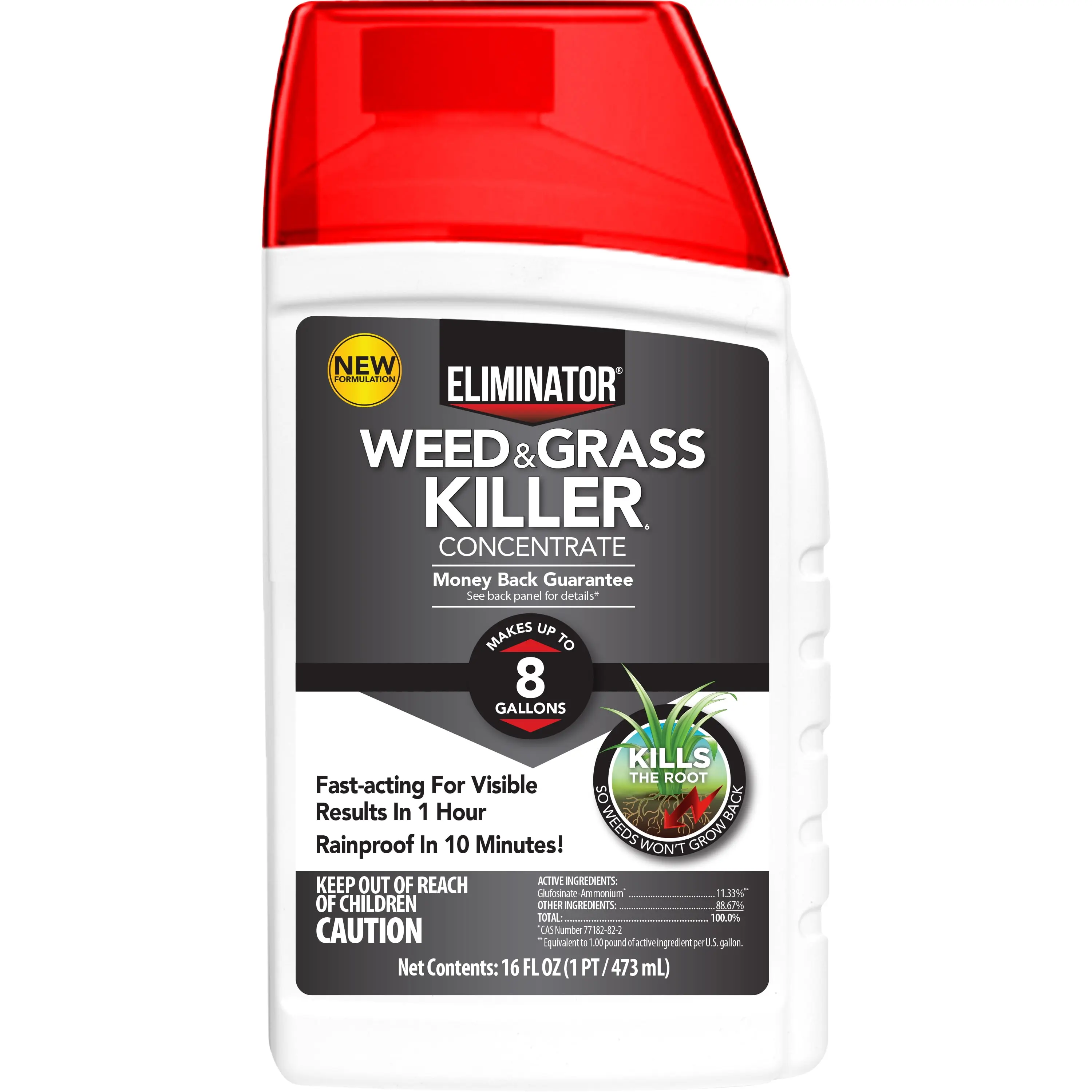 16 fl oz Weed & Grass Killer Concentrate, Kills Weeds Down to the Root, Rainproof in 30 Minutes, Makes Up to 8 Gallons for Driveways, Patios & Garden Areas
