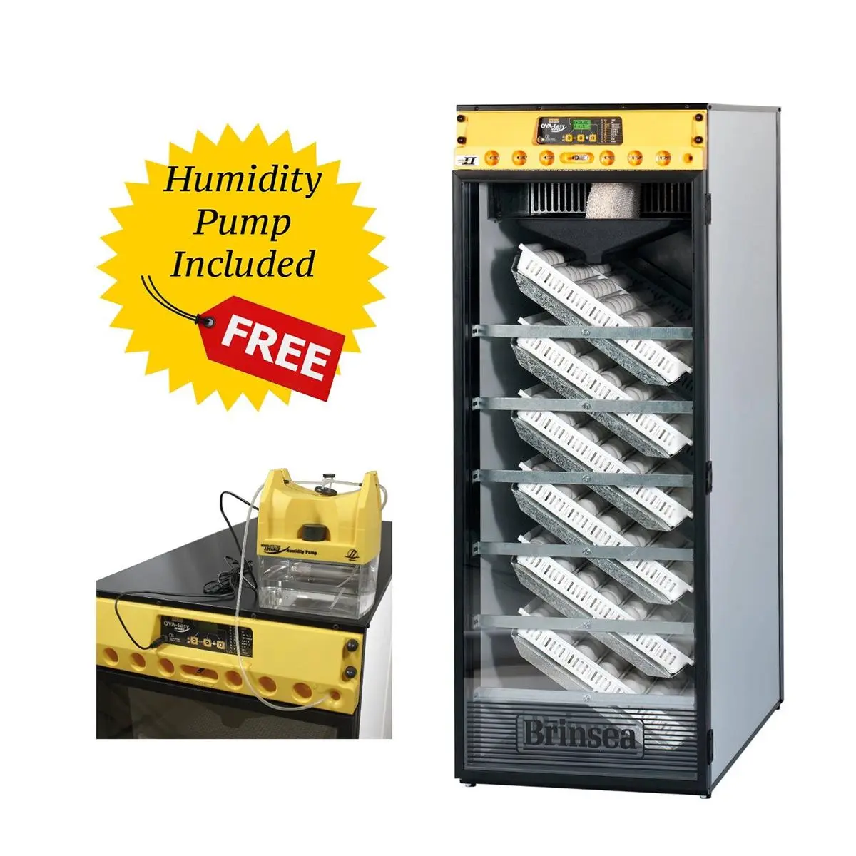 212 MAIN Ova-Easy 580 Advance Series II Metal Frame Cabinet Incubator, Home Garden Greenhouse Seed Starter, with External Humidity Pump, 12 Universal Egg Trays, 120 lbs Capacity, 36" H x 21" W x 48" L, Automatic Humidity Control, Digital Control, Digital,