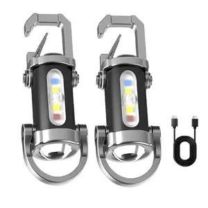 Bright Keychain Flashlight, Mini Keychain Flashlight,7 Main Light Modes, , High Lumen Flashlight, Key Ring Pendant Led Flashlight for Outdoor Camping Hiking, Search & Rescue