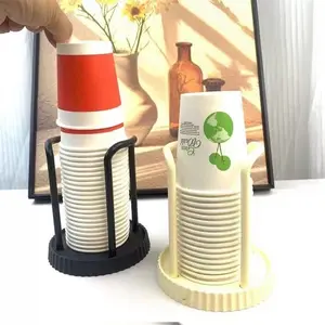 Foldable Paper Cup Holder - Stylish Countertop Organizer for Disposable Cups, Ideal for Kitchen & Office Use, Red & White Designs