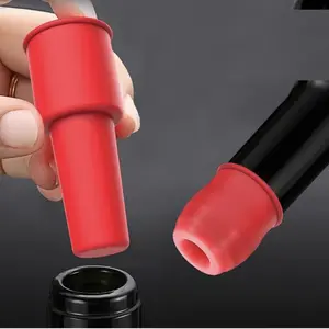 Silicone Flexible Wine Bottle Stopper, Dual Layer Sealed Champagne Plug, Dustproof Cap Cover Seal Tool, Reusable, Portable Home Kitchen Party Drinkware