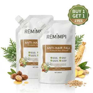 REMIMPI Anti Hair Fall Shampoo & Scalp Tonic, Daily Plant-Based Hair Care for Thinning Hair, Men & Women, Nourishes Roots, Reduces Breakage & Dandruff, 2×300ml B1G1