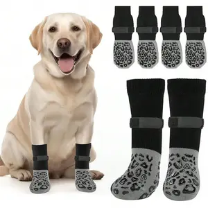 4pcs Double-Sided Anti-Slip Dog Socks, Prevent Licking & Biting Hardwood Floor, Strong Grip, Paw Protection, Anti-Scratch Dog Socks
