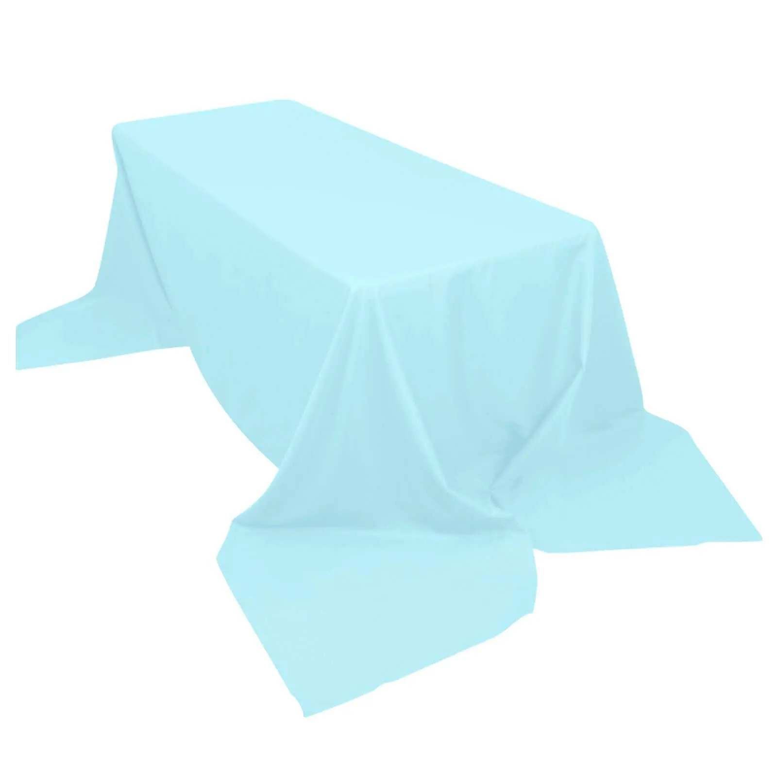 Polyester 90"x156" Rectangle Tablecloth - Light Blue, Seamless, Wrinkle-Resistant Picnic & Washable Outdoor Table Cover, Picnic Table Cover, Washable Table Cover