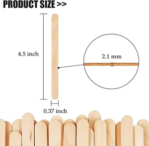 KTOJOY 200 Pcs Craft Sticks Ice Cream Sticks Natural Wood Popsicle Craft Sticks 4.5 inch Length Treat Sticks Ice Pop Sticks for DIY Crafts4.5 x 0.4 x 0.08 inches