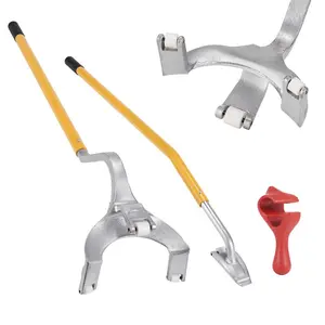Fathersdaygift 3-Piece Manual Steel Tire Repair Kit, Orange Automotive Maintenance Tools for 22.5-24.5 in Tubeless Trucks, with Bead Breaker, Extra Bead Holder and Tire Mount Demount Removal Tooldealsforyoudays