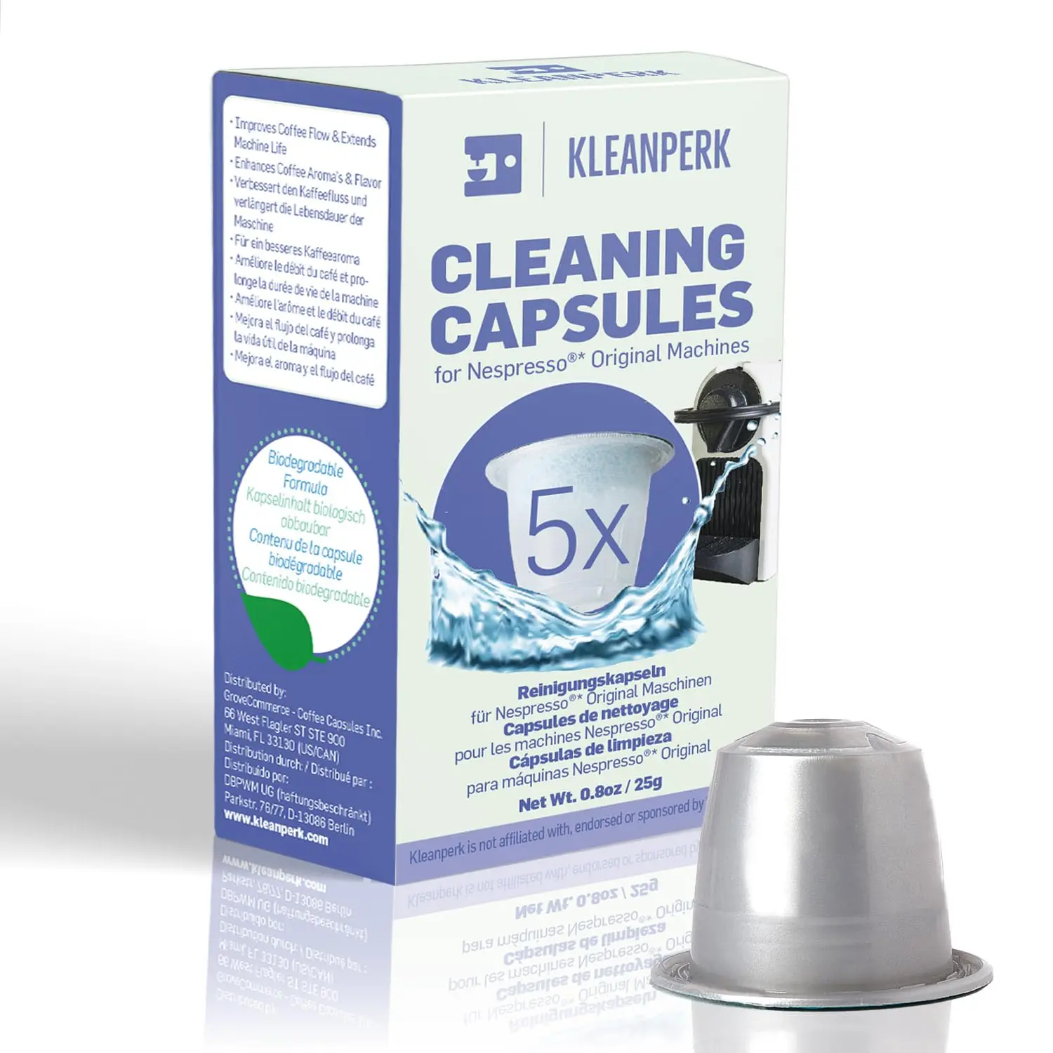Kleanperk Cleaning Pods for Nespresso Original Machines I Cleaning Kit for Better Tasting Coffee I Coffee Machine Cleaner I Easy and Safe to Use Barista Accessories Capsules