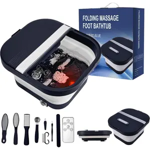 Collapsible Foot Bath  with Heat, Remote Control, Massage Rollers, Bubble, Foot Pedicure Kit, Red Light, Pedicure Foot , Foot Bath for Gifts