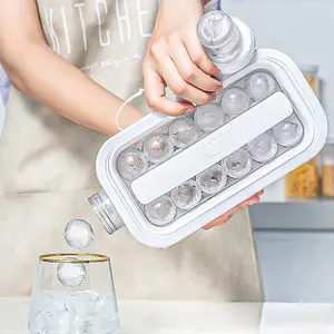 2026 New Household Ice Hockey Pot Ice Cube Mold Ice Hockey Artifact Kettle Ice Grid Cup Food Grade Spherical Ice Storage Box Ice Pack Ice Ball Molds
