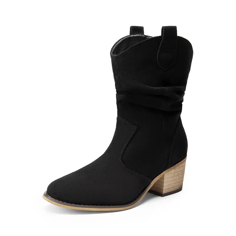 Dream Pairs Women's Slouchy Cowgirl Boots, Mid-Calf Western Style in Vegan Leather, Pull-On Statement Shoes with Comfort Foam Liner for Music Festivals, Western Ootd, Round Toe, Tpr Sole, Footwear, Cowboy Aesthetic, Music Festival Outfit