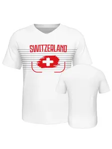 Switzerland soccer jersey men,Men's World Cup Soccer Jersey Breathable Short Sleeve Football Shirt Casual Athletic Fan Edition Sportswear Top,Comfortable and quick drying streetwear casual wear,soccer jersey men plus size,Cheer for World Cup events
