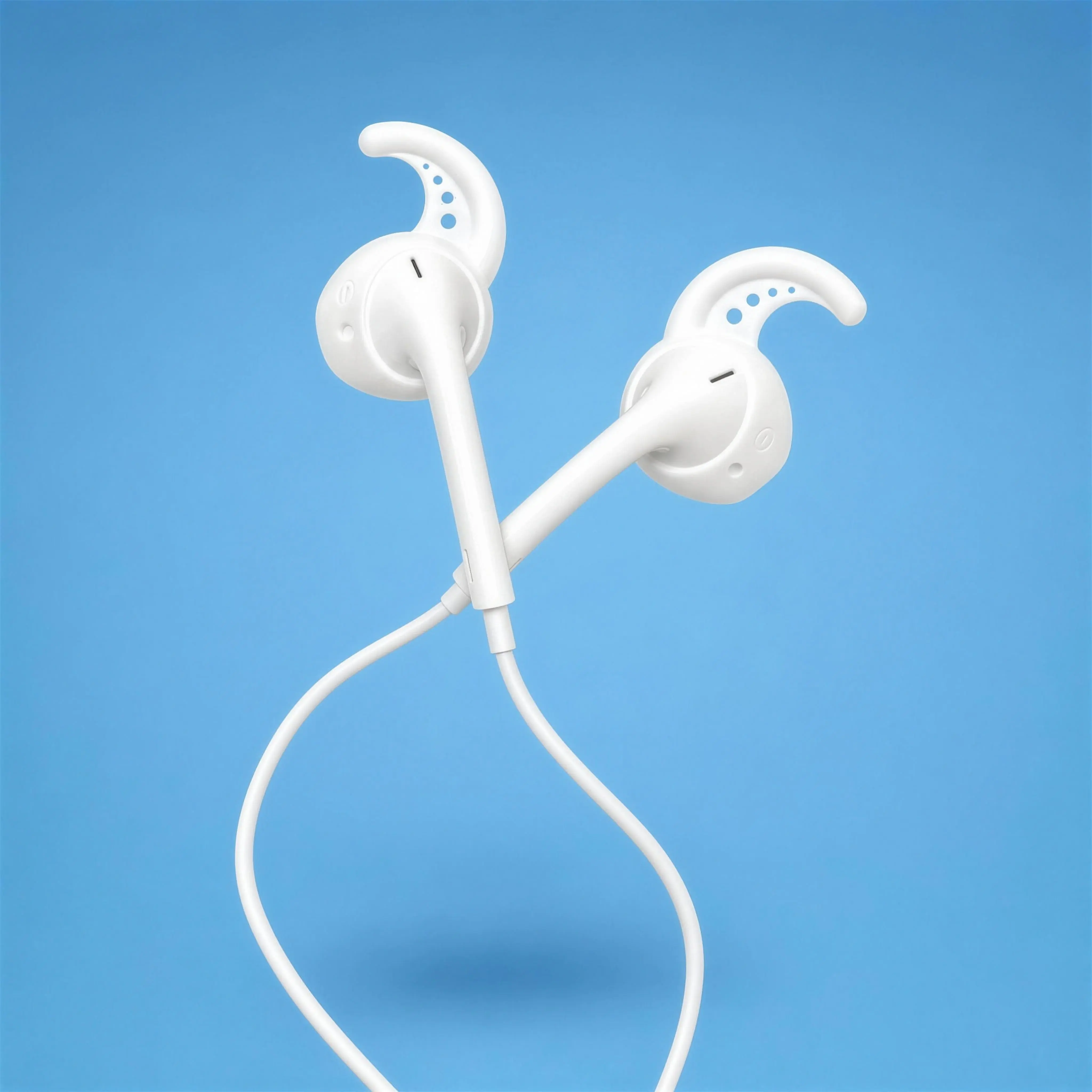 Ear Hooks for Apple Wired EarPods - Anti Slip Silicone Ear Hook Covers for Running, Gym & Sports - Also Fits AirPods 1 & 2 - Soft Grips Stop Earbuds Falling Out, No Ear Pain - 2 Pairs (4 Hooks) with Carabiner Carrying Case, Black or White