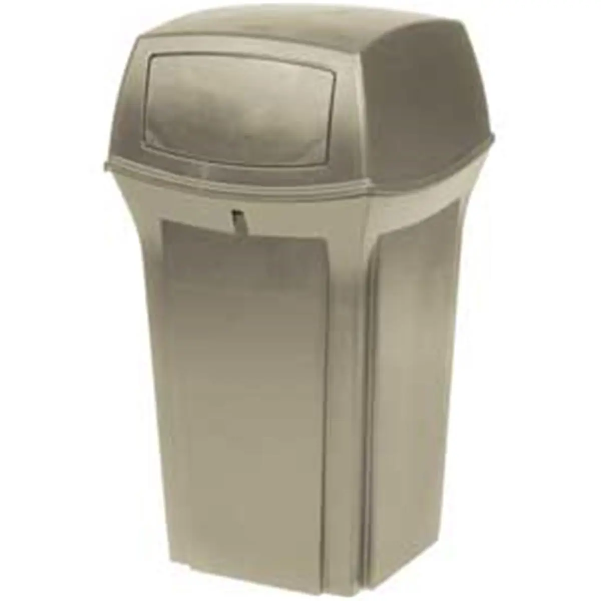Rubbermaid Garbage Cans, Ranger 35 Gal Outdoor Receptacle with Hinged Doors, Beige Polyethylene, Fire Safe & UV Stable for Commercial Use & Playgrounds, Trash Can, Ranger 8430-88
