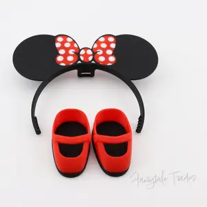 Labubu Mouse Ears and Ballet Flat Set - Labubu Accessories - Labubu Outfit - Labubu Clothing - Labubu Collector Gift - Labubu Stocking Stuffer Gift