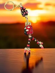 Elegua Baby Keychain Red and Black - Unique Design with Red and Black Beads