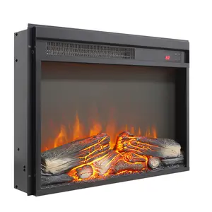 Eyisean 23" & 26"Electric Fireplace Insert, 1400W Freestanding Indoor Fireplace Heater with Adjustable Led Flame & Log Set, Thermostat, Remote Control, Low Noise, Overheat Protection, for TV Stand, Living Room