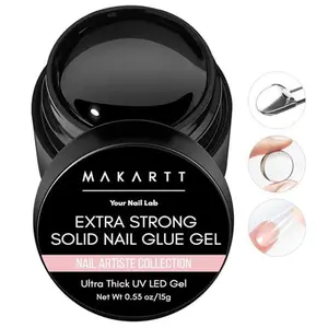Makartt Solid Nail Glue Gel, Best gift for Halloween,Extra Strong Gel Nail Glue for Press On Nails and Nail Tips Long-Lasting Strong Adhesion Nail Glue for Acrylic Nails Clear Hard Gel for Nail Art Home Salon UV Light Cured