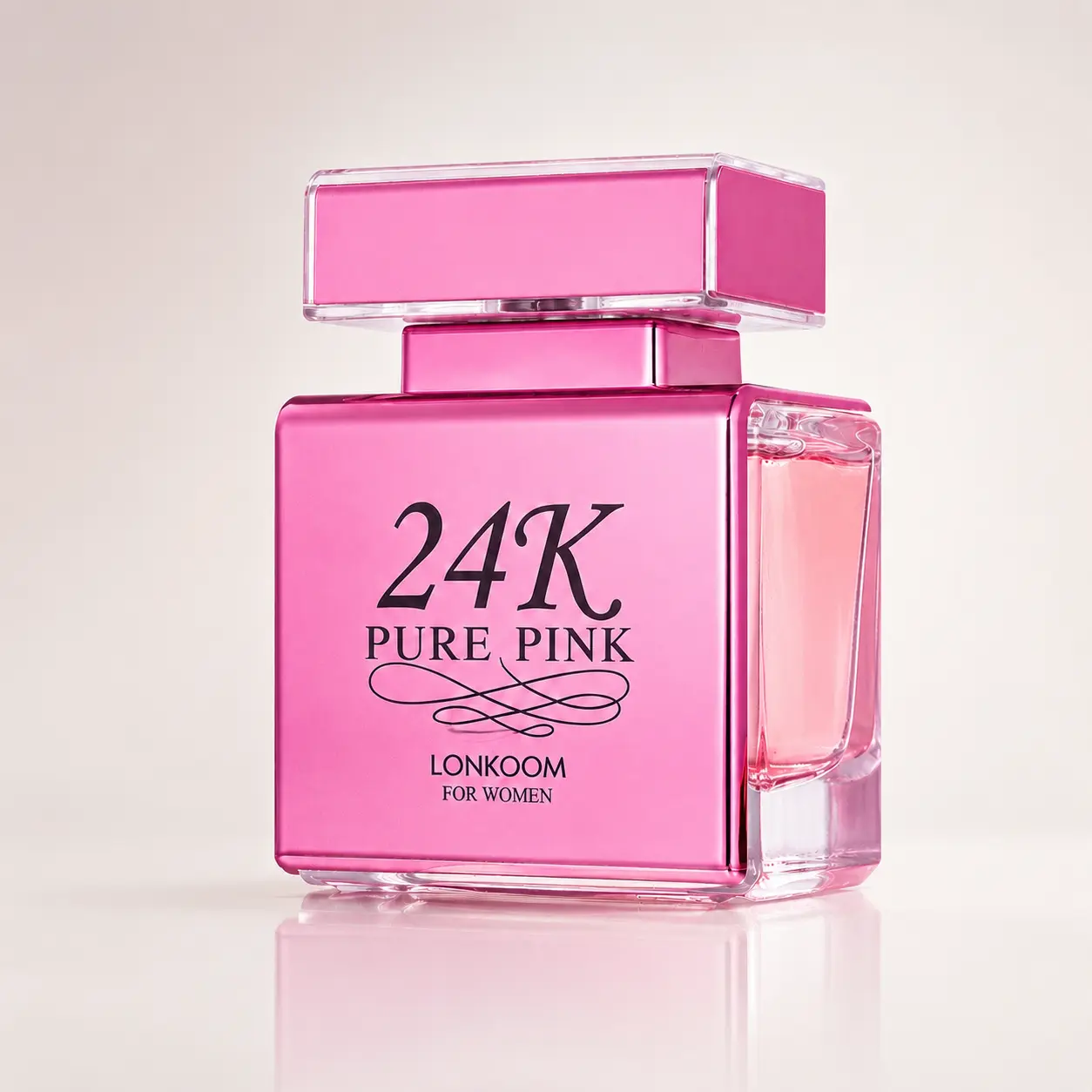 Lonkoom24K Pretty Pink EDP Perfume for Women, 100mL | Juicy Apple,Mango & Amber Floral Fruity Long Lasting Perfume