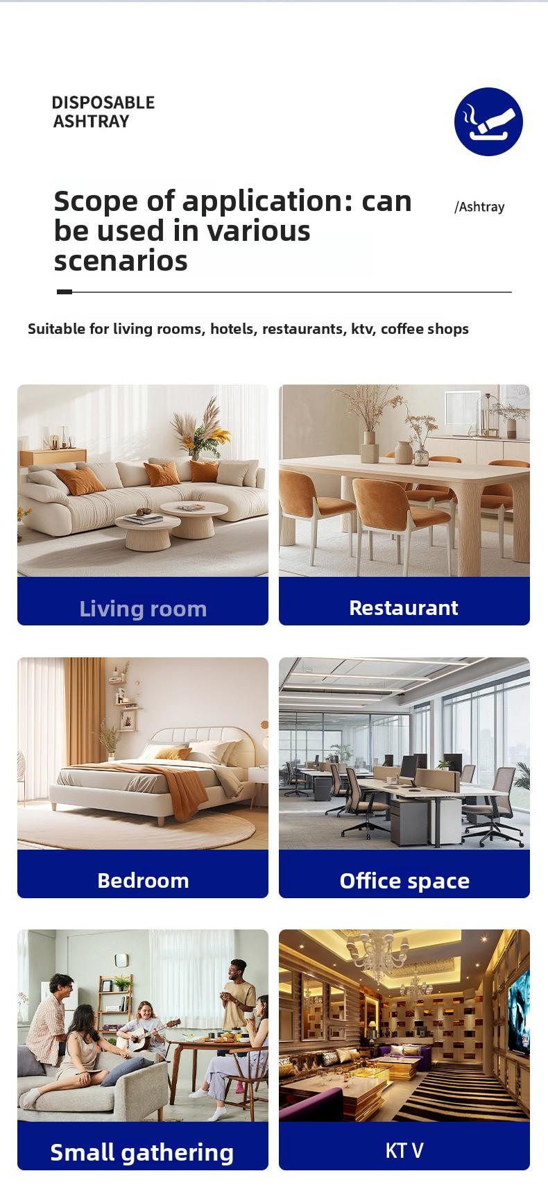 Disposable Ashtray 25-Pack, Portable & Eco-Friendly Paper Ashtrays with Deodorizing Smokeless Gel, for Indoor Outdoor Use, Travel, Car Cup Holder, Parties and Camping