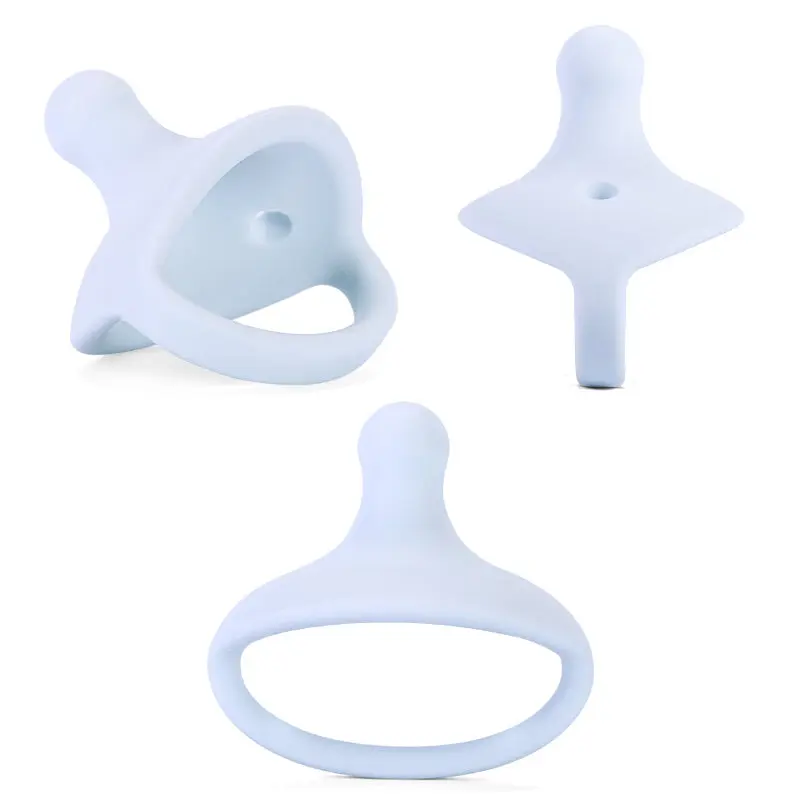 Blue - kéké Silicone Pacifier & Clip